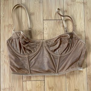 SKIMS glissenette cropped corset in chai